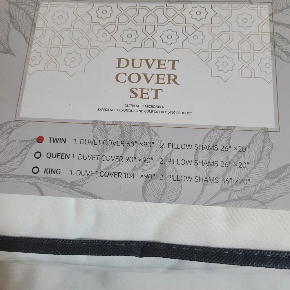 Twin Duvet Set ( White )
